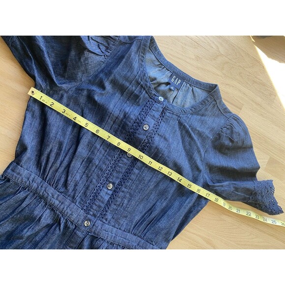GAP Denim Blue Button-Down Maxi Dress - Picture 6 of 9
